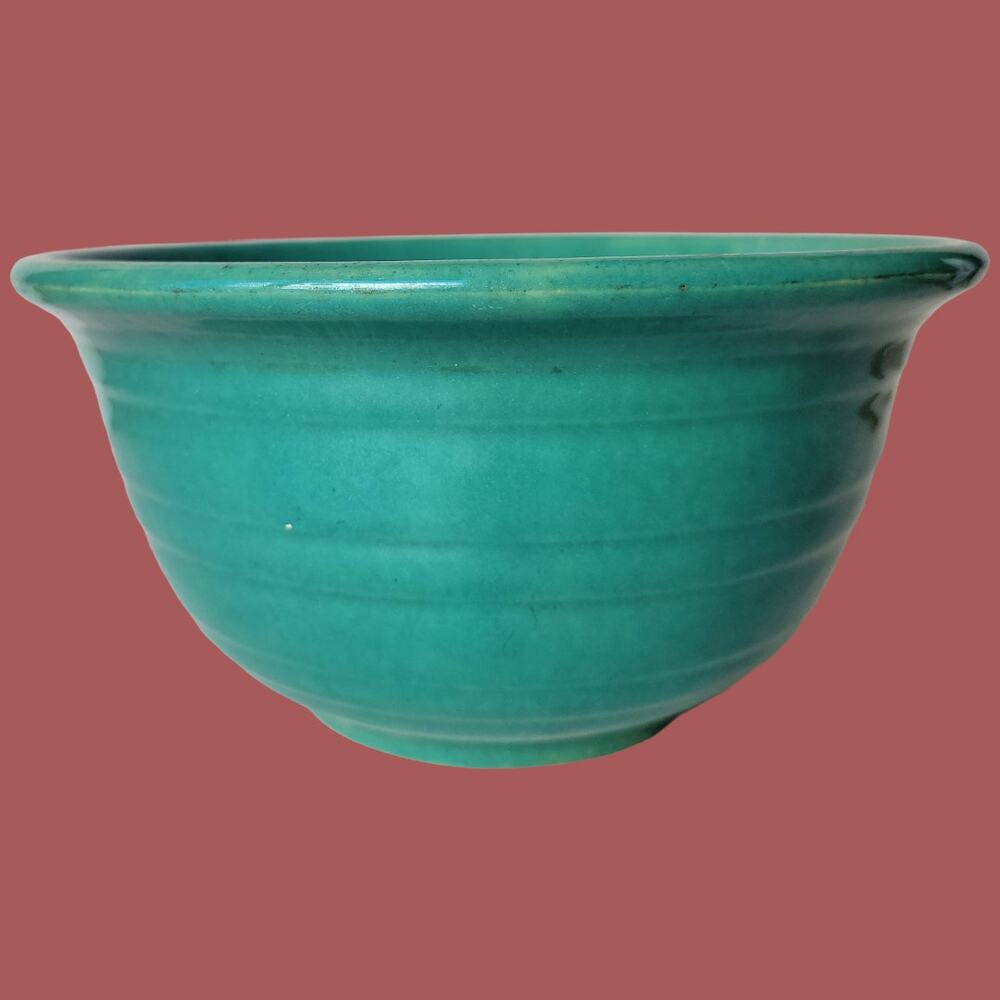Vintage 1930s Bauer Pottery Los Angeles 8" Jade Ringware Mixing Bowl